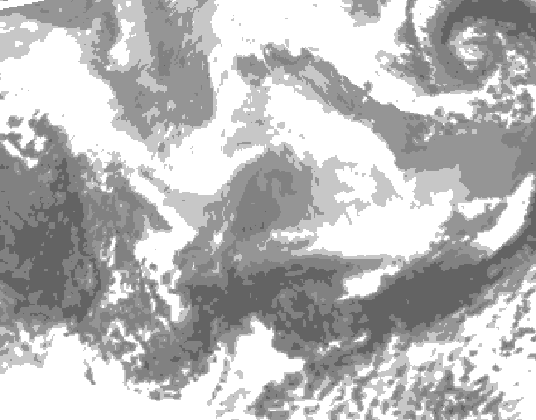 GDPS total cloud 120 hour forecast chart for Canada based on 2026/03/01 0000Z data