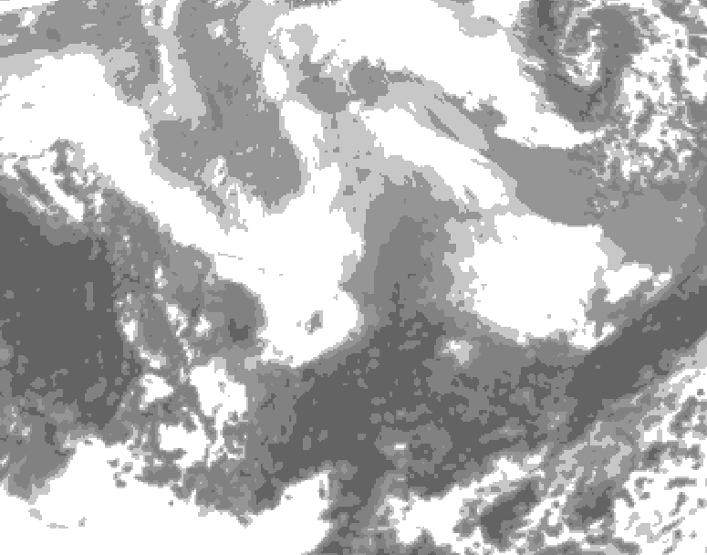 GDPS total cloud 132 hour forecast chart for Canada based on 2026/03/01 0000Z data