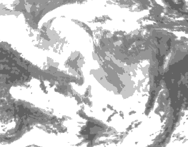 GDPS total cloud 006 hour forecast chart for Canada based on 2026/03/01 1200Z data
