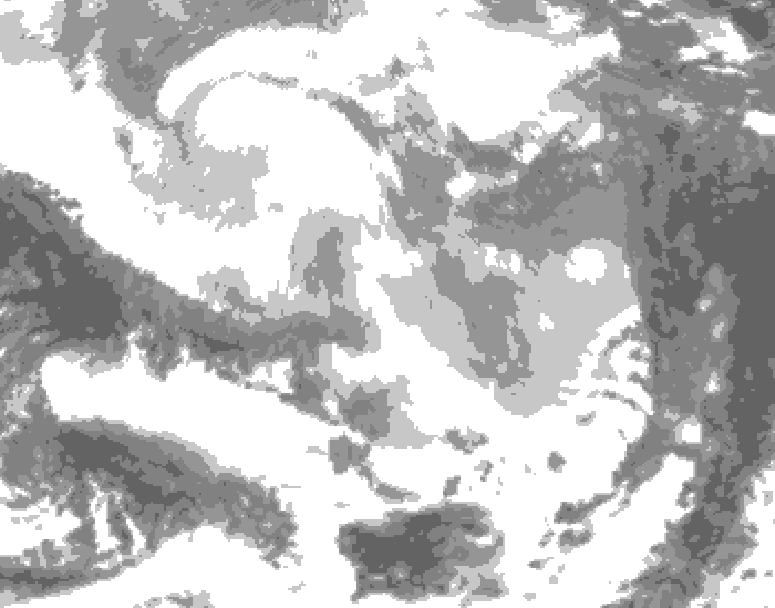 GDPS total cloud 012 hour forecast chart for Canada based on 2026/03/01 1200Z data