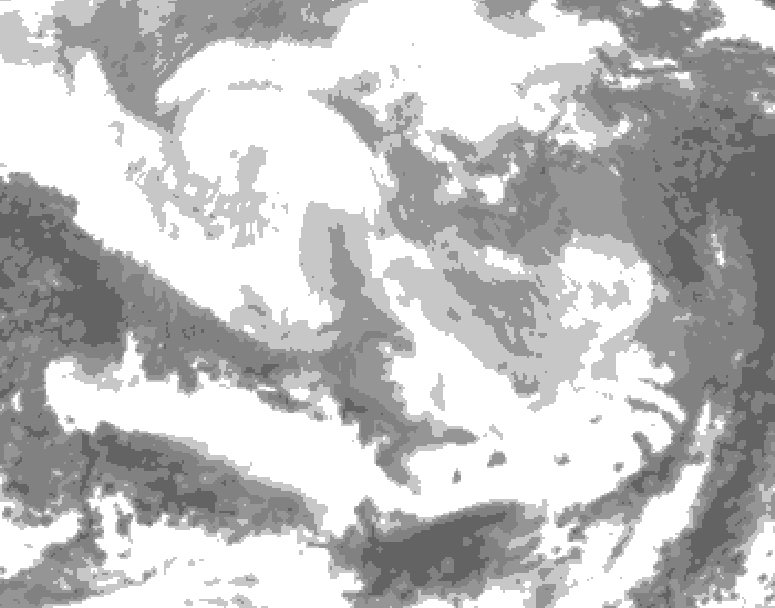 GDPS total cloud 018 hour forecast chart for Canada based on 2026/03/01 1200Z data