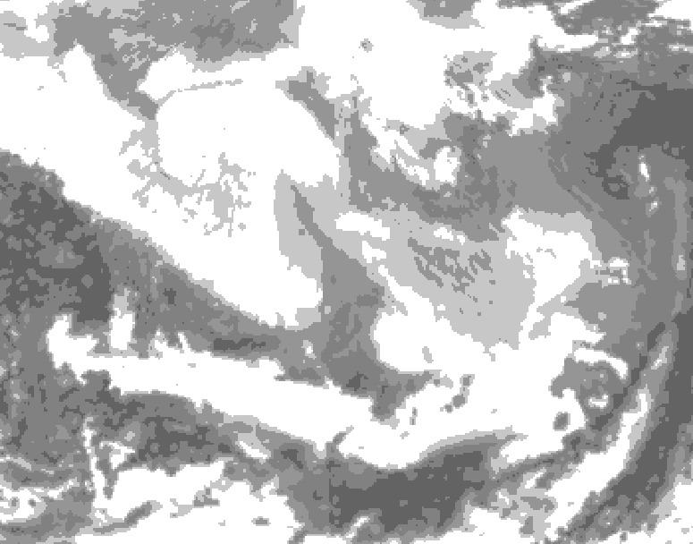 GDPS total cloud 024 hour forecast chart for Canada based on 2026/03/01 1200Z data