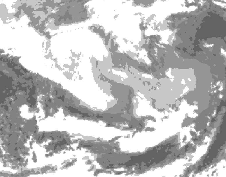 GDPS total cloud 030 hour forecast chart for Canada based on 2026/03/01 1200Z data