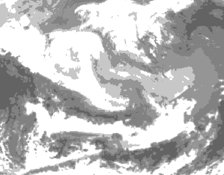 GDPS total cloud 036 hour forecast chart for Canada based on 2026/03/01 1200Z data