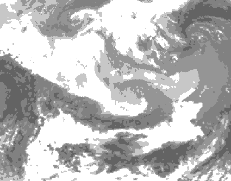 GDPS total cloud 042 hour forecast chart for Canada based on 2026/03/01 1200Z data