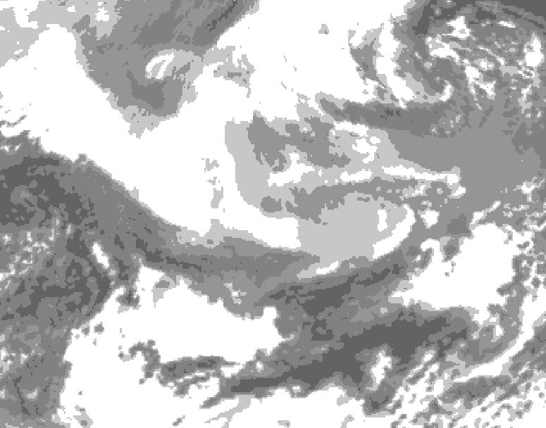 GDPS total cloud 054 hour forecast chart for Canada based on 2026/03/01 1200Z data