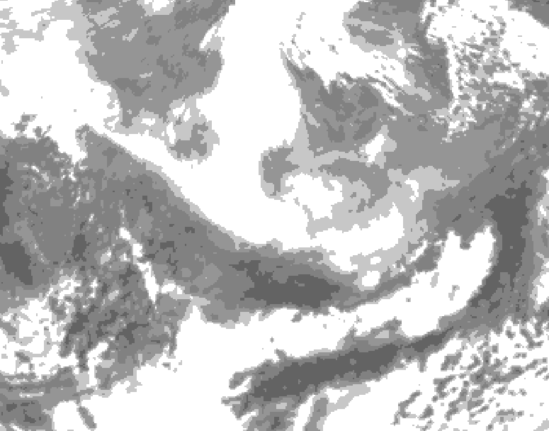 GDPS total cloud 078 hour forecast chart for Canada based on 2026/03/01 1200Z data