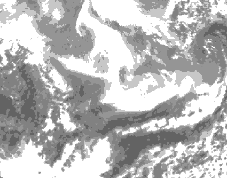 GDPS total cloud 096 hour forecast chart for Canada based on 2026/03/01 1200Z data