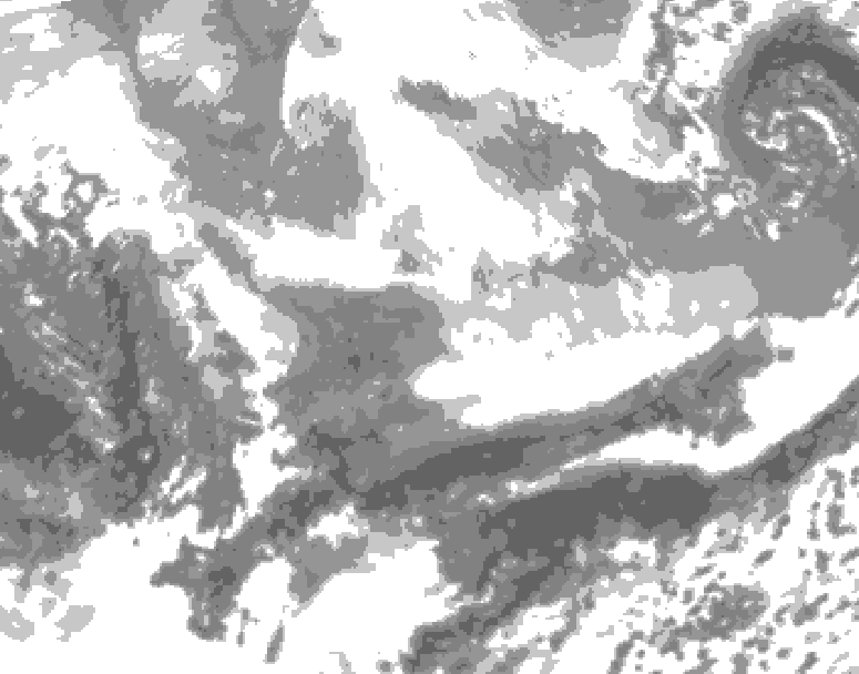 GDPS total cloud 102 hour forecast chart for Canada based on 2026/03/01 1200Z data