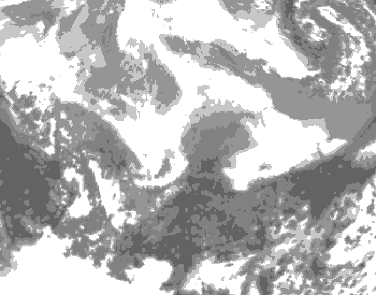 GDPS total cloud 120 hour forecast chart for Canada based on 2026/03/01 1200Z data