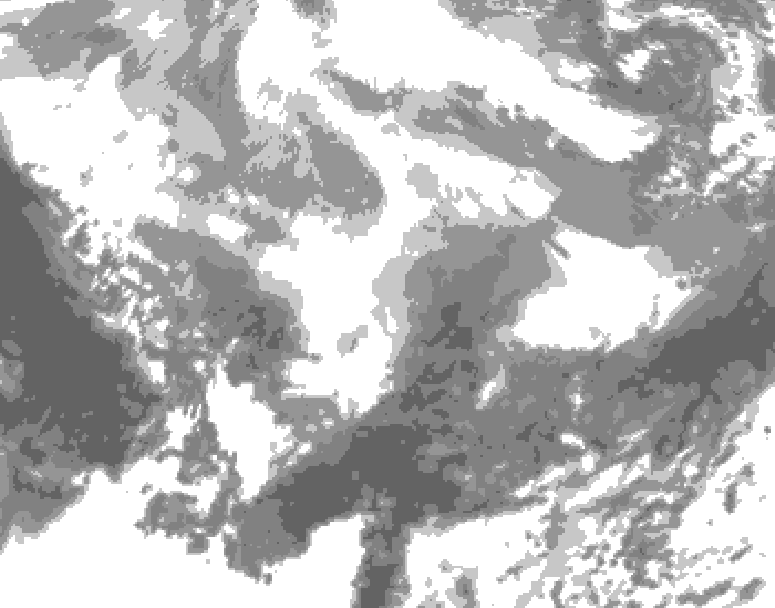 GDPS total cloud 126 hour forecast chart for Canada based on 2026/03/01 1200Z data