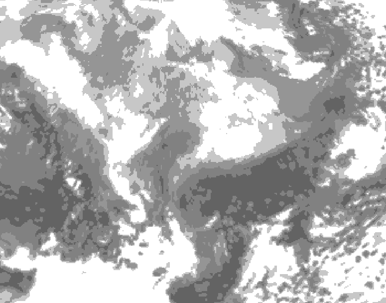 GDPS total cloud 150 hour forecast chart for Canada based on 2026/03/01 1200Z data