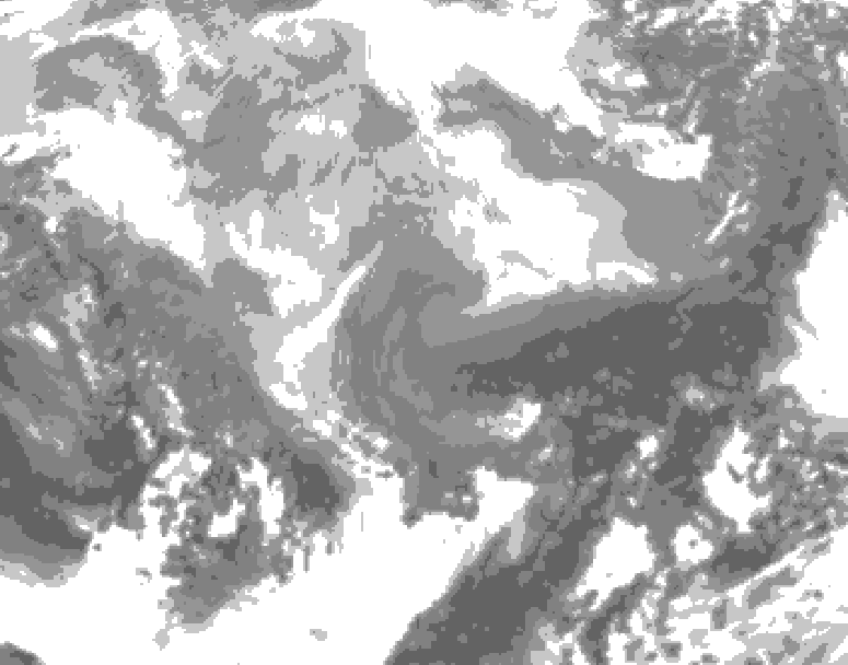 GDPS total cloud 162 hour forecast chart for Canada based on 2026/03/01 1200Z data