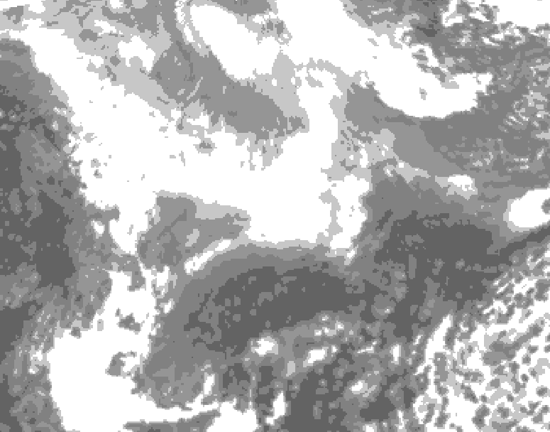 GDPS total cloud 240 hour forecast chart for Canada based on 2026/03/01 1200Z data