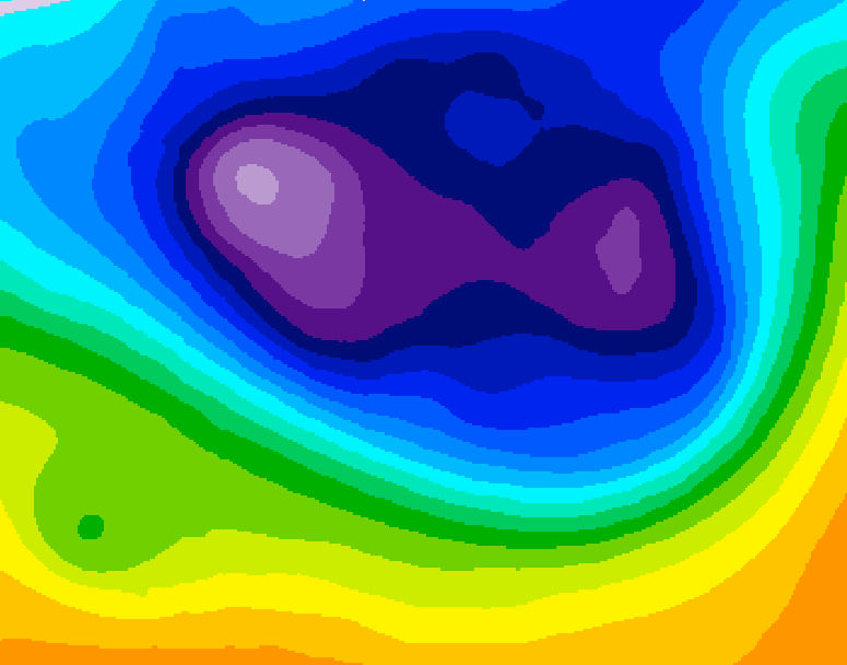 GDPS 500 millibar geopotential height 006 hour forecast chart for Canada based on 2026/03/02 0000Z data