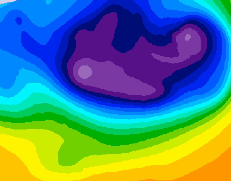 GDPS 500 millibar geopotential height 036 hour forecast chart for Canada based on 2026/03/02 0000Z data