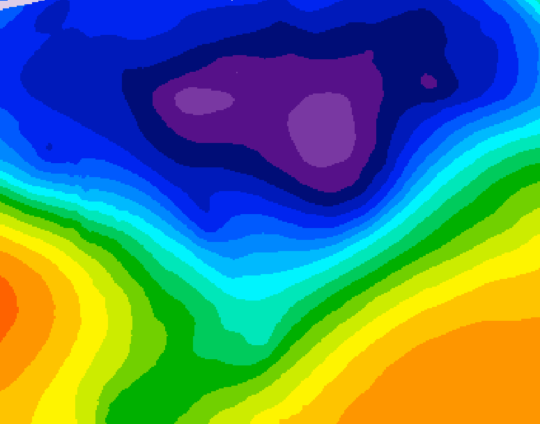 GDPS 500 millibar geopotential height 132 hour forecast chart for Canada based on 2026/03/02 0000Z data