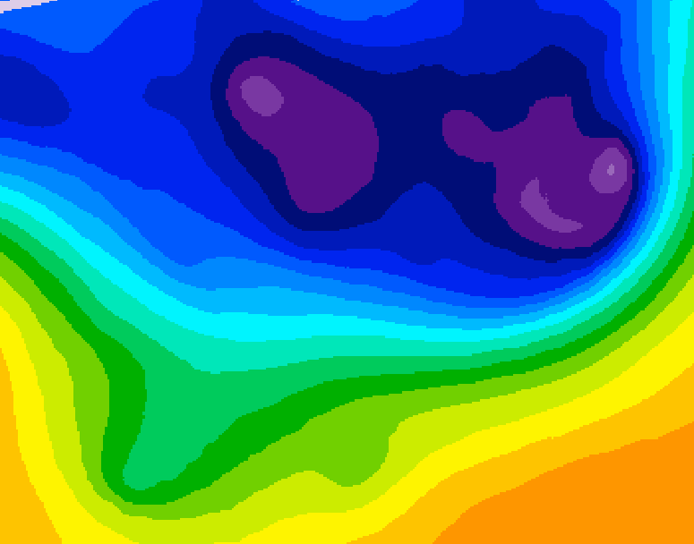 GDPS 500 millibar geopotential height 072 hour forecast chart for Canada based on 2026/03/02 1200Z data