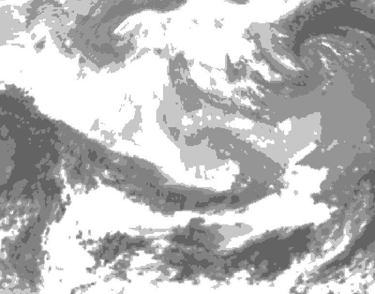 GDPS total cloud 030 hour forecast chart for Canada based on 2026/03/02 0000Z data