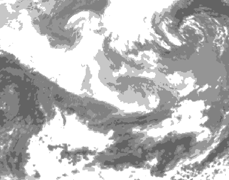 GDPS total cloud 036 hour forecast chart for Canada based on 2026/03/02 0000Z data