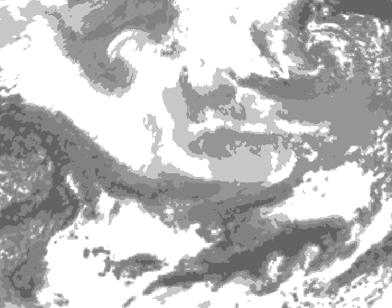 GDPS total cloud 042 hour forecast chart for Canada based on 2026/03/02 0000Z data