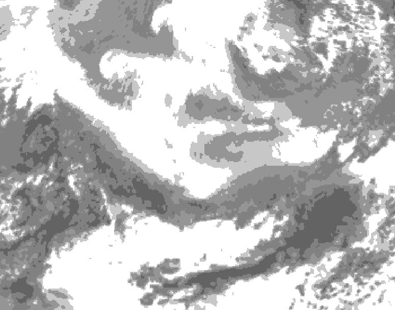 GDPS total cloud 054 hour forecast chart for Canada based on 2026/03/02 0000Z data