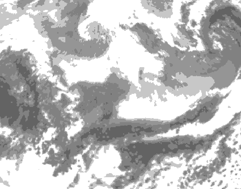 GDPS total cloud 090 hour forecast chart for Canada based on 2026/03/02 0000Z data