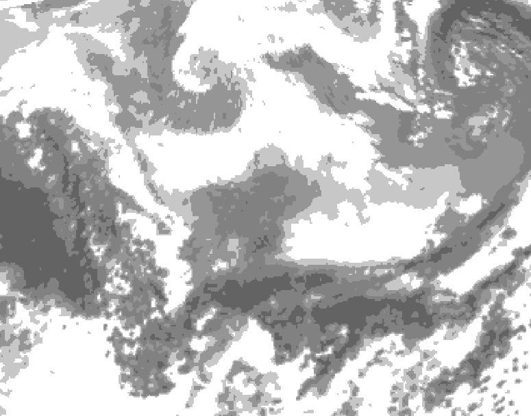 GDPS total cloud 096 hour forecast chart for Canada based on 2026/03/02 0000Z data