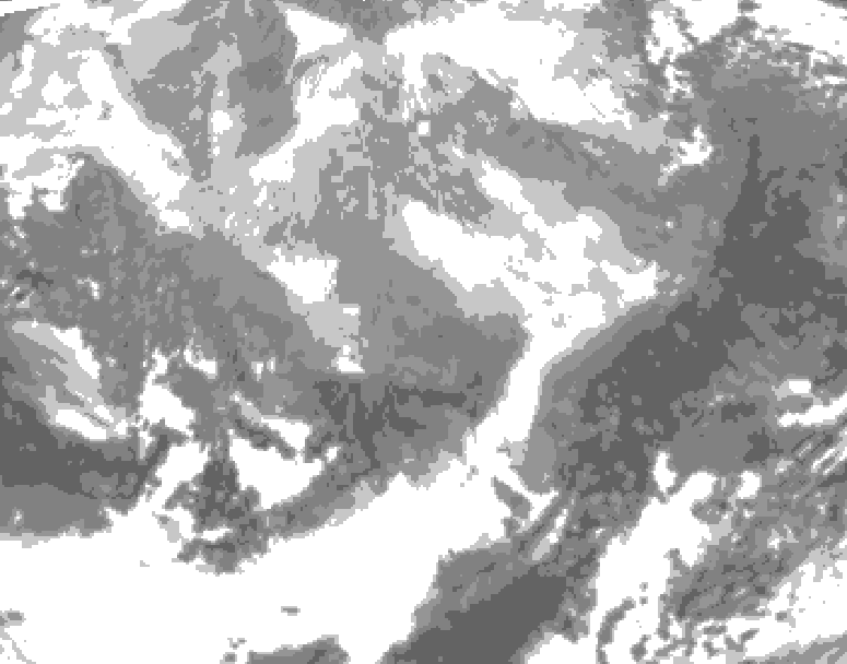 GDPS total cloud 150 hour forecast chart for Canada based on 2026/03/02 0000Z data
