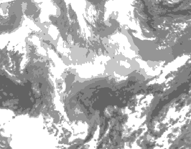GDPS total cloud 240 hour forecast chart for Canada based on 2026/03/02 0000Z data