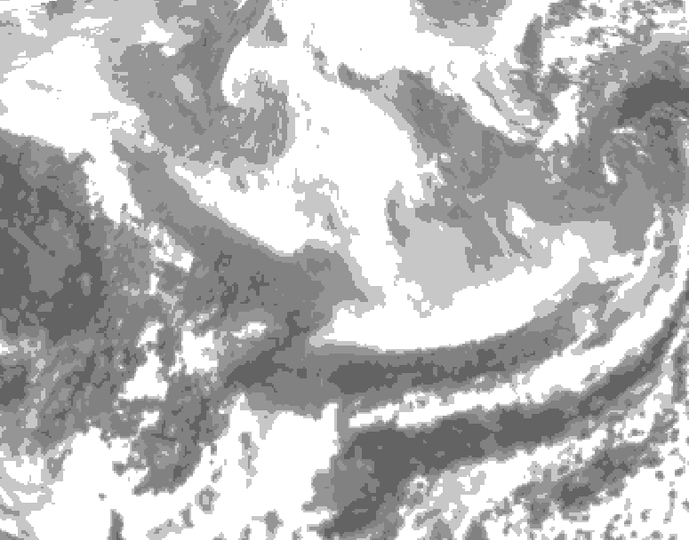 GDPS total cloud 072 hour forecast chart for Canada based on 2026/03/02 1200Z data