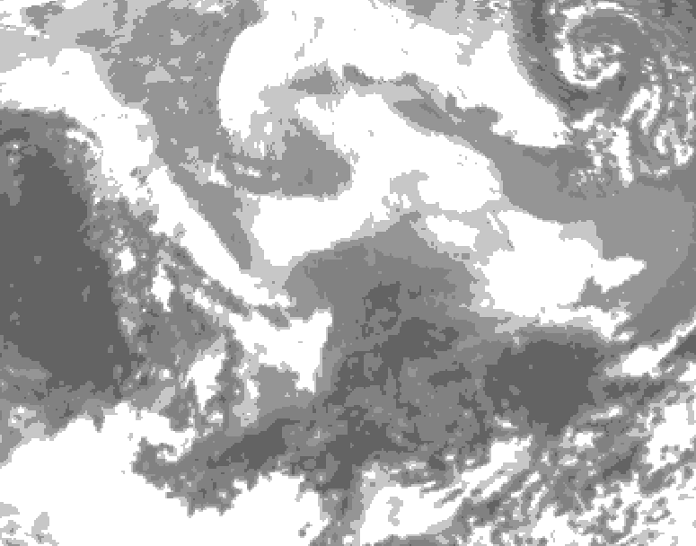 GDPS total cloud 096 hour forecast chart for Canada based on 2026/03/02 1200Z data