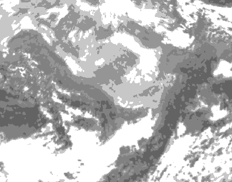 GDPS total cloud 132 hour forecast chart for Canada based on 2026/03/02 1200Z data