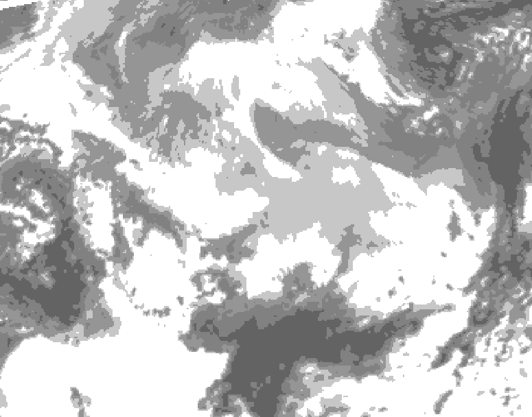 GDPS total cloud 222 hour forecast chart for Canada based on 2026/03/02 1200Z data