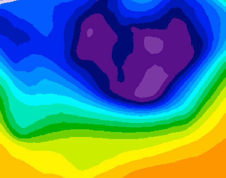 GDPS 500 millibar geopotential height 036 hour forecast chart for Canada based on 2026/03/03 0000Z data