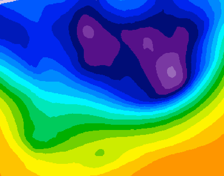 GDPS 500 millibar geopotential height 036 hour forecast chart for Canada based on 2026/03/03 1200Z data