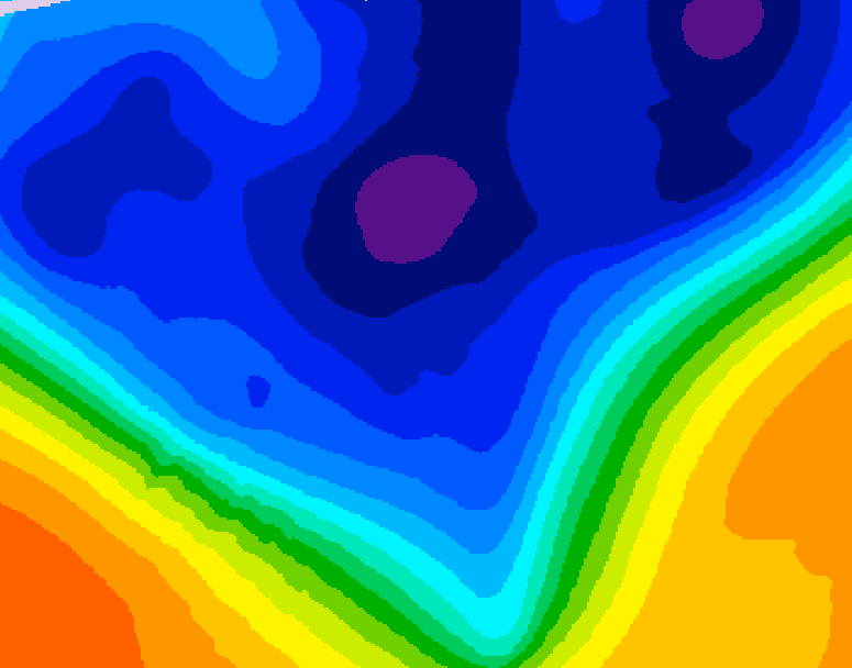 GDPS 500 millibar geopotential height 222 hour forecast chart for Canada based on 2026/03/03 1200Z data