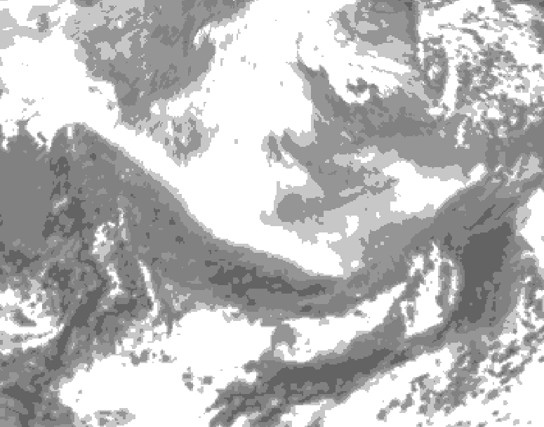 GDPS total cloud 036 hour forecast chart for Canada based on 2026/03/03 0000Z data