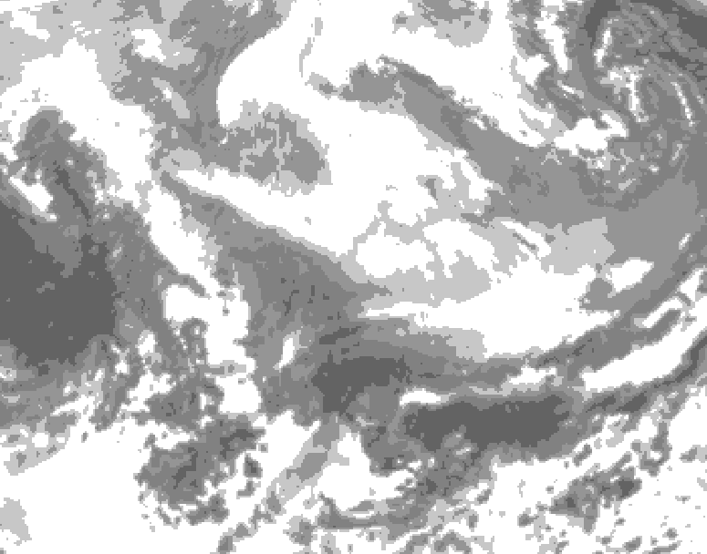 GDPS total cloud 072 hour forecast chart for Canada based on 2026/03/03 0000Z data