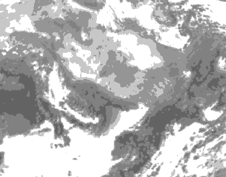 GDPS total cloud 120 hour forecast chart for Canada based on 2026/03/03 0000Z data