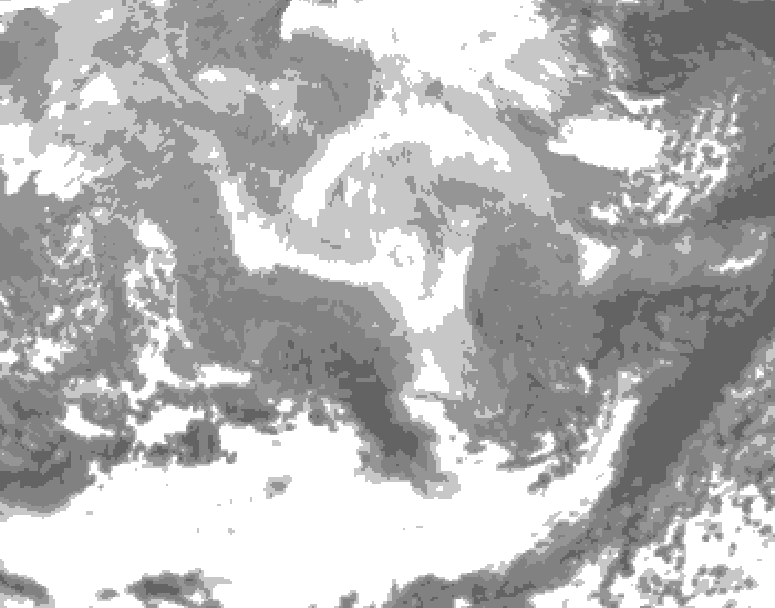 GDPS total cloud 156 hour forecast chart for Canada based on 2026/03/03 0000Z data