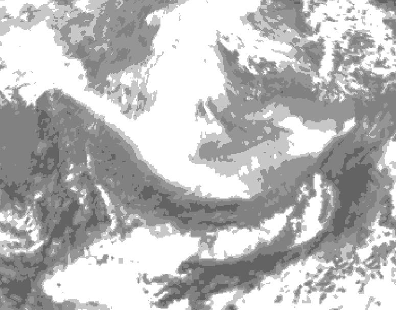 GDPS total cloud 024 hour forecast chart for Canada based on 2026/03/03 1200Z data