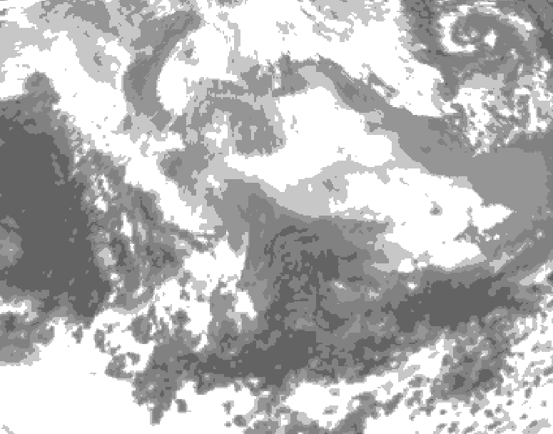 GDPS total cloud 072 hour forecast chart for Canada based on 2026/03/03 1200Z data
