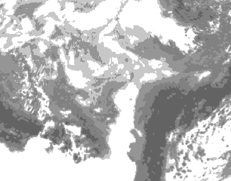 GDPS total cloud 222 hour forecast chart for Canada based on 2026/03/03 1200Z data
