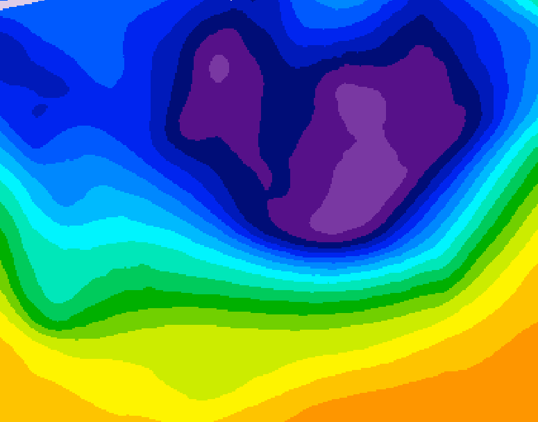 GDPS 500 millibar geopotential height 012 hour forecast chart for Canada based on 2026/03/04 0000Z data