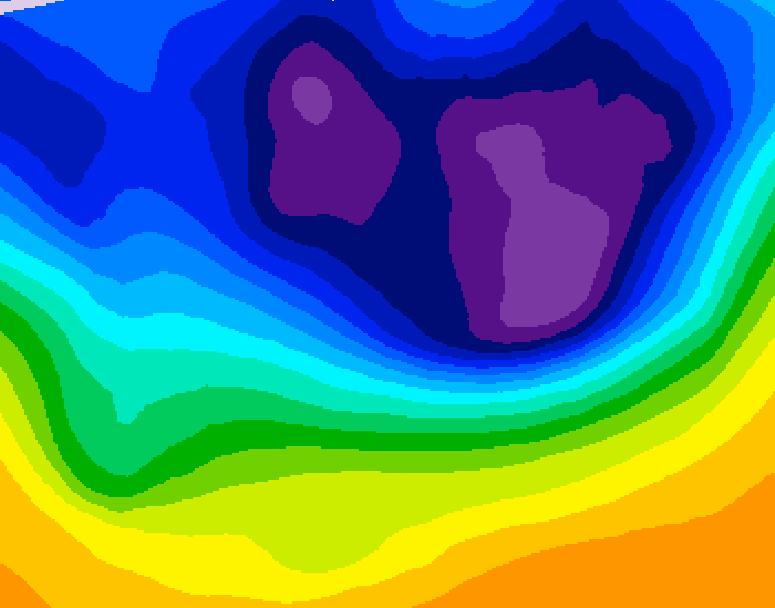 GDPS 500 millibar geopotential height 018 hour forecast chart for Canada based on 2026/03/04 0000Z data