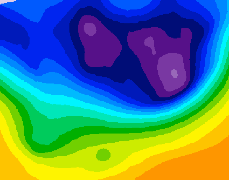 GDPS 500 millibar geopotential height 024 hour forecast chart for Canada based on 2026/03/04 0000Z data