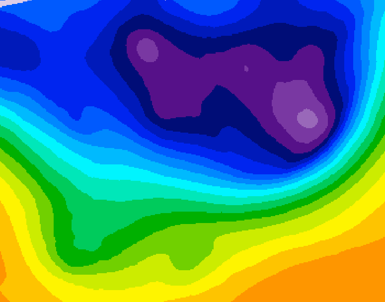 GDPS 500 millibar geopotential height 030 hour forecast chart for Canada based on 2026/03/04 0000Z data