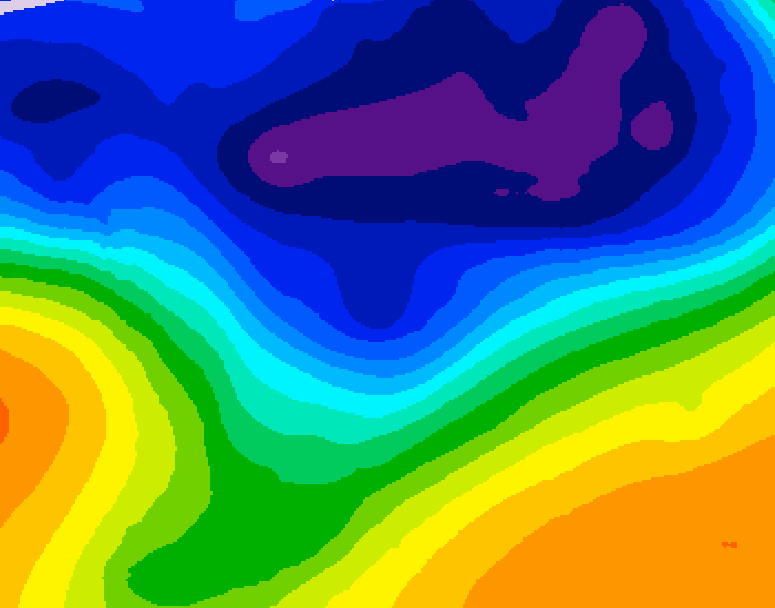 GDPS 500 millibar geopotential height 072 hour forecast chart for Canada based on 2026/03/04 0000Z data