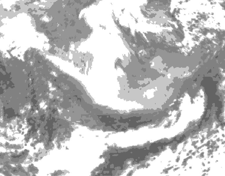 GDPS total cloud 018 hour forecast chart for Canada based on 2026/03/04 0000Z data